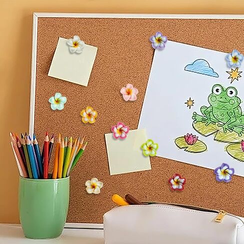60 PCS Flower Push Pin Colorful Flower Thumbtack for Cork Board Bulletin Board Photo Wall Home Office School Supplies in Saudi Arabia