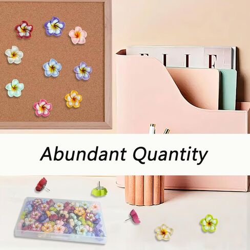 60 PCS Flower Push Pin Colorful Flower Thumbtack for Cork Board Bulletin Board Photo Wall Home Office School Supplies in Saudi Arabia