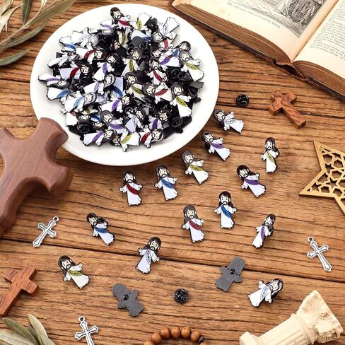 Liliaafar Jesus Pins Bulk Christian Enamel Lapel Pins Mini Jesus Love You Brooch Religious Badges Gifts for Clergy Appreciation Gift Church Sunday School Baptism Party Favors in Kuwait
