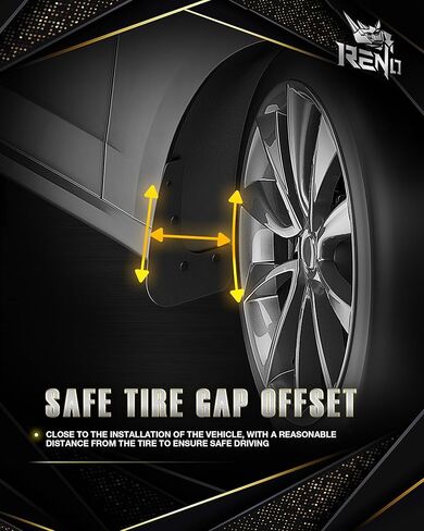RENO Mud Flaps, Model 3 Mud Guards Sides Splash Guards Driver + Passenger Side Vehicle Sediment Protection Compatible with 2018-2025 Model 3 (Front + Rear, Set of 4) in Kuwait