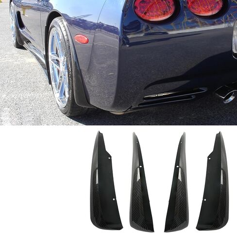 XL Extended Splash Guard for Corvette C5 1997-2004 All Models Front & Rear Rock Mud Flaps Wheel Fender Extension Mudguard ABS (Carbon Fiber Painted) in Kuwait