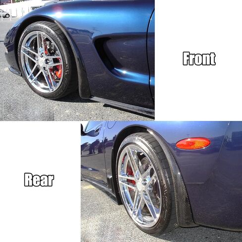 XL Extended Splash Guard for Corvette C5 1997-2004 All Models Front & Rear Rock Mud Flaps Wheel Fender Extension Mudguard ABS (Carbon Fiber Painted) in Kuwait