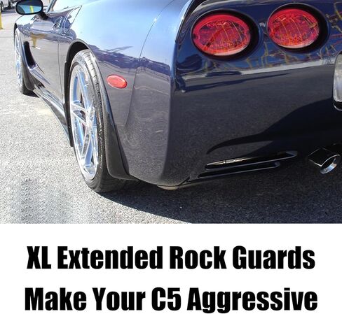 XL Extended Splash Guard for Corvette C5 1997-2004 All Models Front & Rear Rock Mud Flaps Wheel Fender Extension Mudguard ABS (Carbon Fiber Painted) in Kuwait