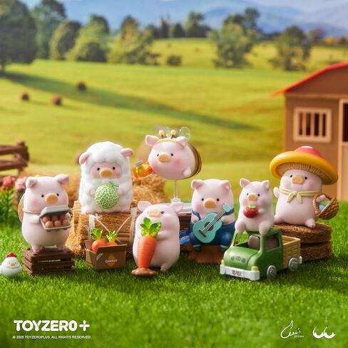 TOYZERO + Official Lulu The Piggy Blind Box Figures - Farm Garden Series Blind Boxes Mystery Box Cute Animal Figurines Collectible Home Desk Decorations Holiday Birthday Gifts, Single Box in Saudi Arabia
