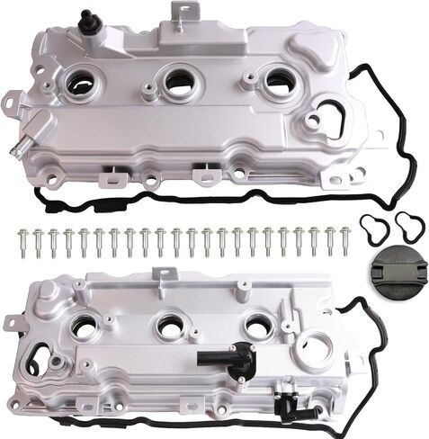 MITZONE Aluminum Valve Cover Set Left and Right Compatible with Infiniti JX35 QX60 for Nissan Pathfinder Altima Murano 3.5L V6 2007-2015 White 13264JN01A 13264JN11B in Kuwait