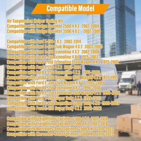Air Helper Spring Kit SSF106047 Compatible with Ford E-150 2002-2014 Compatible with Dodge Sprinter 2500 3500 2007-2009 Compatible with Freightliner Sprinter 2500 3500 2007-2018（2PCS） in Saudi Arabia