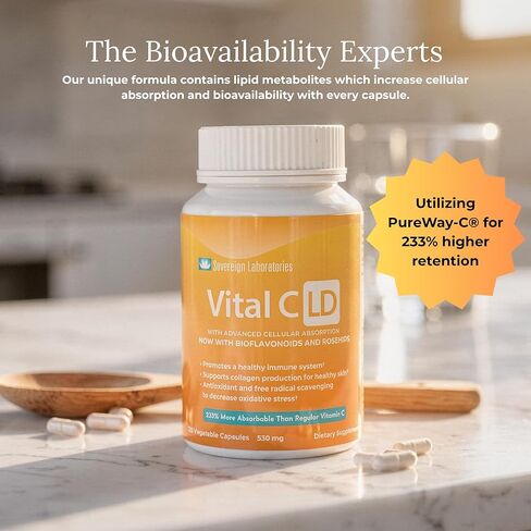 Vital C-LD - فيتامين C الشحمي المعزز - كبسولات 530 مجم - 120 كبسولة in Kuwait
