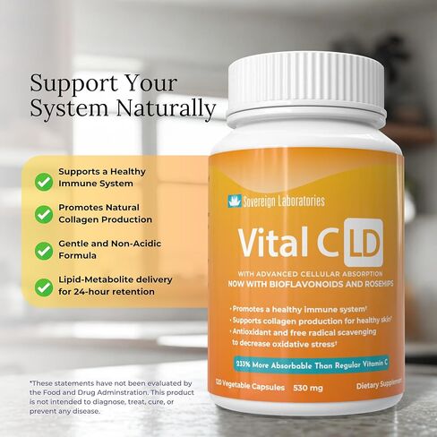 Vital C-LD - فيتامين C الشحمي المعزز - كبسولات 530 مجم - 120 كبسولة in Kuwait