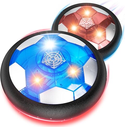 2Pcs LED Hover Soccer Ball Indoor Toys for 3-12 Year Old Boys Girls Christmas Birthday Gifts for 3 4 5 6 7 8 9 10 Years Old Kids Air Floating Soccer Toy Toddler Games Foam Bumper in Saudi Arabia