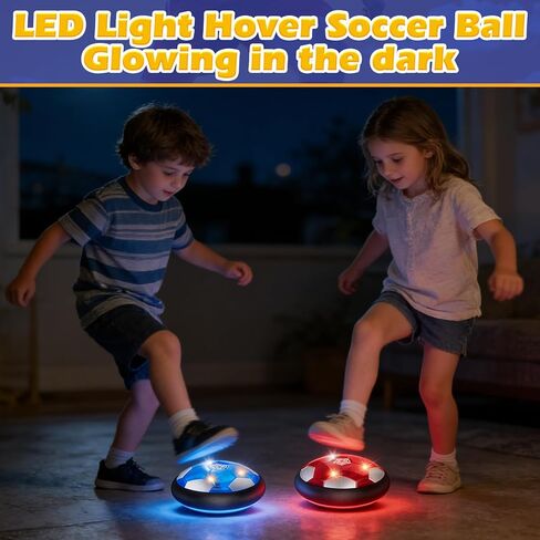 2Pcs LED Hover Soccer Ball Indoor Toys for 3-12 Year Old Boys Girls Christmas Birthday Gifts for 3 4 5 6 7 8 9 10 Years Old Kids Air Floating Soccer Toy Toddler Games Foam Bumper in Saudi Arabia