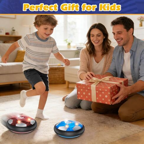 2Pcs LED Hover Soccer Ball Indoor Toys for 3-12 Year Old Boys Girls Christmas Birthday Gifts for 3 4 5 6 7 8 9 10 Years Old Kids Air Floating Soccer Toy Toddler Games Foam Bumper in Saudi Arabia