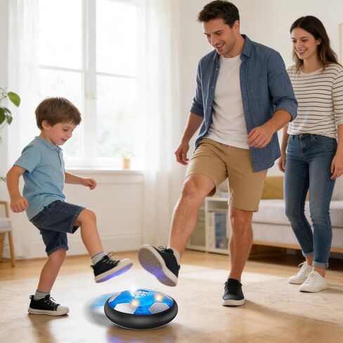 2Pcs LED Hover Soccer Ball Indoor Toys for 3-12 Year Old Boys Girls Christmas Birthday Gifts for 3 4 5 6 7 8 9 10 Years Old Kids Air Floating Soccer Toy Toddler Games Foam Bumper in Saudi Arabia