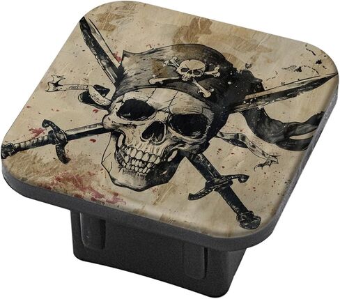 Hitch Cover Fits for 2-Inch Hitch,Pirate Flag with Crossed Sabers and Skull Rubber Trailer Hitch Cover Tube Plug Insert,Car Exterior Accessories, Receiver Tube Hitch Plug in Kuwait