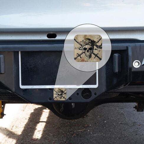 Hitch Cover Fits for 2-Inch Hitch,Pirate Flag with Crossed Sabers and Skull Rubber Trailer Hitch Cover Tube Plug Insert,Car Exterior Accessories, Receiver Tube Hitch Plug in Kuwait