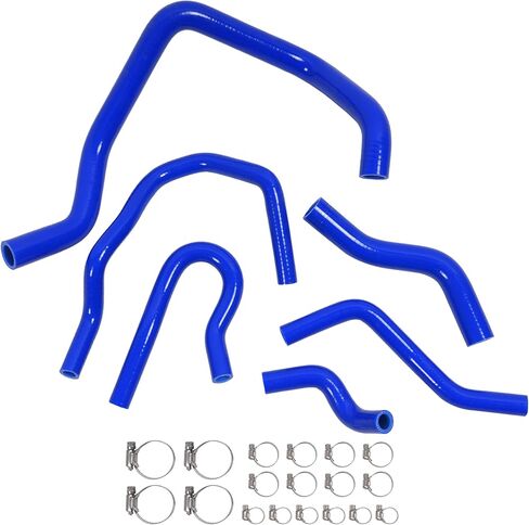 Silicone Radiator Hose Kit Compatible with 1992-2000 Honda Civic 1.6l Sohc D15 D16 EG EK Black in Kuwait
