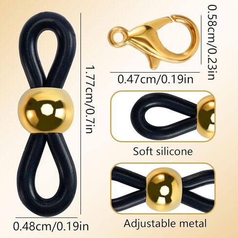 400 Pieces Eyeglass Chain Ends, Adjustable Rubber Connectors for Glasses Chain, Glasses Chain Rubber Loops for Eyeglass Sunglasses Necklace Chain (Colorful) in Kuwait