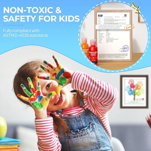 Nicpro 12 Colors Washable Finger Paint Set for Toddlers (2 oz), Non-Toxic & Baby Safe Paint for Hand and Feet, Mess Free Finger Painting Art Supplies for Kids Age 1-3 4 5 6+, Preschool Learning Gifts in Kuwait