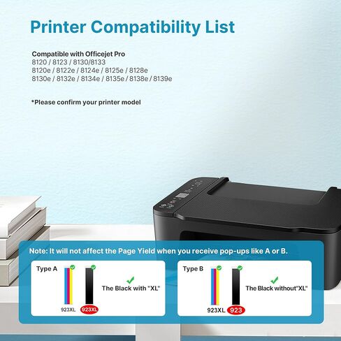 923XL 923 Ink Cartridges for HP Printers Compatible for HP 923 Ink Cartridges 8130e 923e Work for OfficeJet Pro 8130e 8125e 8120e 8135e 8139e 8138e 8124e 8120 8130 Printer with Chip (4 Pack) in Saudi Arabia