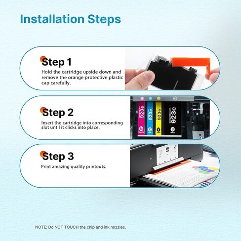 923XL 923 Ink Cartridges for HP Printers Compatible for HP 923 Ink Cartridges 8130e 923e Work for OfficeJet Pro 8130e 8125e 8120e 8135e 8139e 8138e 8124e 8120 8130 Printer with Chip (4 Pack) in Saudi Arabia