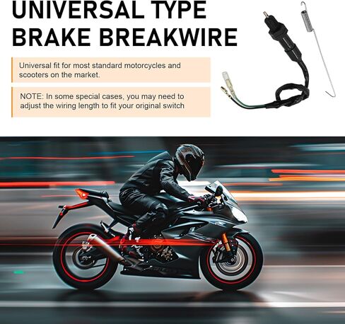 Motorcycle Rear Brake Light Switch, 2 Wire Rear Brake Stop Light Switch with Spring, Compatible with Kawasaki, Suzuki, Yamaha Quad Bikes ATVs Scooters (Black) in Kuwait
