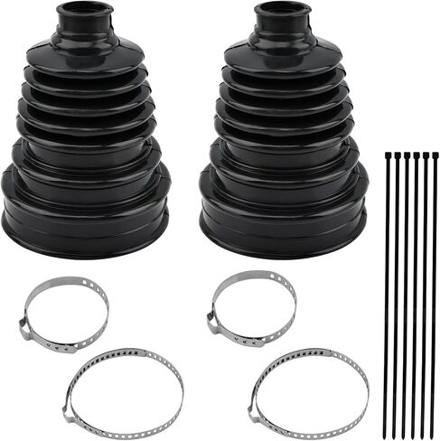 2PCS CV Boot Repair Kit, Silicone CV Axle Boot Repair Kit Includes 4 Stainless Steel CVs Boots Clamp & 6 Cable Ties, One-piece Design Tie Rod Boots Fits Shaft Size 18mm-34mm in Saudi Arabia