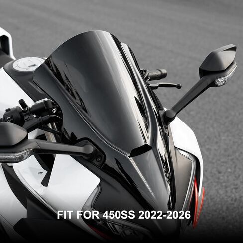زجاج أمامي للدراجة النارية متوافق مع CFMOTO 450SS 2022 2023 2024 2025 2026 قلنسوة أمامية (أسود) in Kuwait