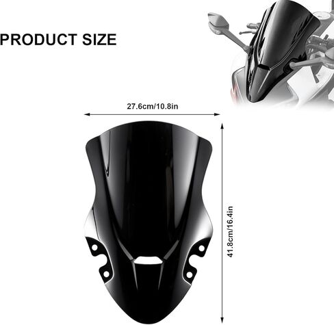 زجاج أمامي للدراجة النارية متوافق مع CFMOTO 450SS 2022 2023 2024 2025 2026 قلنسوة أمامية (أسود) in Kuwait