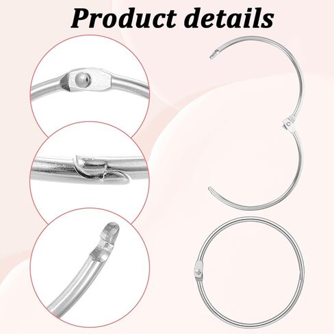 40 Packs Loose Leaf Binder Rings 3 Inch Binder Rings Heavy Duty Steel Office Book Ring for Paper, Keychain Key Ring for Index Cards for Home, School, and Office in Kuwait