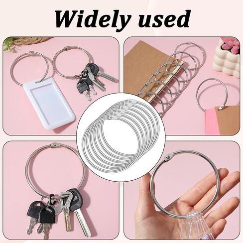 40 Packs Loose Leaf Binder Rings 3 Inch Binder Rings Heavy Duty Steel Office Book Ring for Paper, Keychain Key Ring for Index Cards for Home, School, and Office in Kuwait