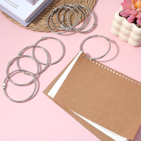 40 Packs Loose Leaf Binder Rings 3 Inch Binder Rings Heavy Duty Steel Office Book Ring for Paper, Keychain Key Ring for Index Cards for Home, School, and Office in Kuwait
