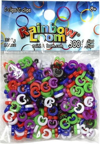 Official Rainbow Loom Multi-colored C-Clips | 300 clips per pack | 2 Packs | 600 Total C-Clips in Kuwait