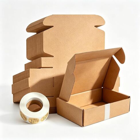 110 Pcs Shipping Boxes 5.91 x 3.94 x 1.57 Inch Brown Corrugated Cardboard Box Mailer Gifts Packaging for Home and Office Small Business Mailing Moving and Storage in Saudi Arabia