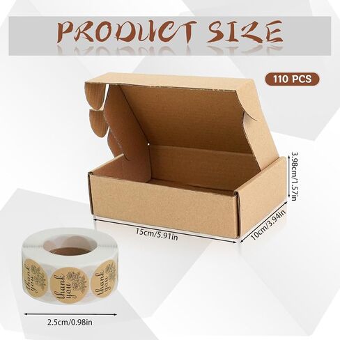 110 Pcs Shipping Boxes 5.91 x 3.94 x 1.57 Inch Brown Corrugated Cardboard Box Mailer Gifts Packaging for Home and Office Small Business Mailing Moving and Storage in Saudi Arabia