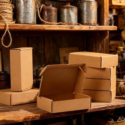 110 Pcs Shipping Boxes 5.91 x 3.94 x 1.57 Inch Brown Corrugated Cardboard Box Mailer Gifts Packaging for Home and Office Small Business Mailing Moving and Storage in Saudi Arabia