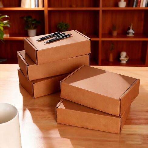 110 Pcs Shipping Boxes 5.91 x 3.94 x 1.57 Inch Brown Corrugated Cardboard Box Mailer Gifts Packaging for Home and Office Small Business Mailing Moving and Storage in Saudi Arabia