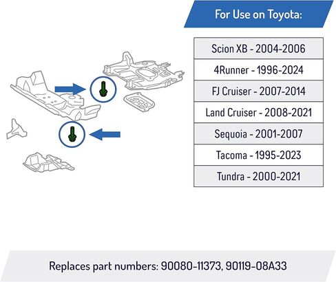 A.A Skid Plate, Splash Shield Bolts Replacement for Toyota 4Runner, Tacoma, FJ Cruiser, Tundra, Sequoia, Land Cruiser, Scion XB - Stainless Steel, 10 mm Head - 90080-11373 (8 Pack) in Kuwait