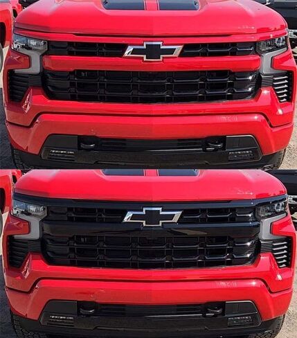 Trim Illusion Chrome Delete Gloss Black Grille Overlay for 22-26 Chevrolet Silverado 1500 LT/LTZ/RST/LT Trail Boss | Easy No-Tool Install | US Patented in Kuwait