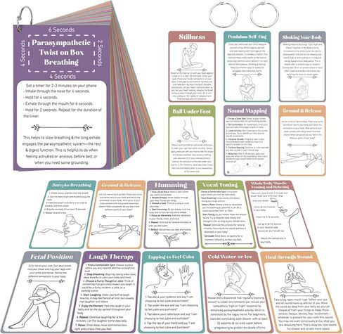 32 Pcs Somatic Therapy Exercise Cards 5.9 x 4 Inches Mindfulness Cards Coping Skills for Nervous System Regulation, Relieve Anxiety, Reconnect with Your Body, and Find Comfort in Kuwait