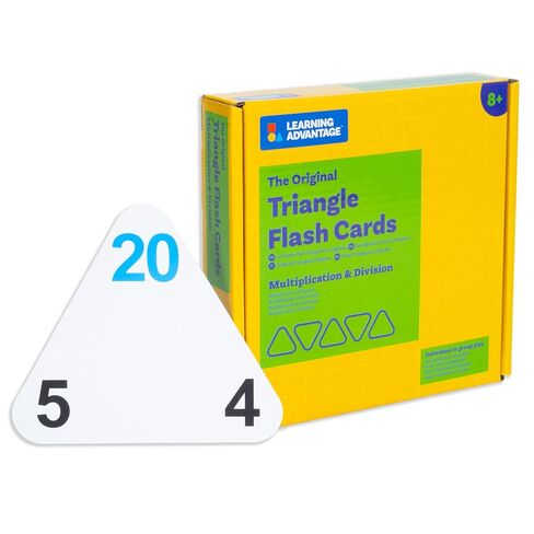 LEARNING ADVANTAGE Original Triangle Flash Cards | Multiplication and Division | Set of 20 | Math Games and Flash Cards | Home or Classroom Math in Kuwait