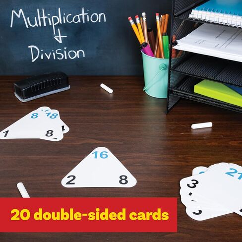 LEARNING ADVANTAGE Original Triangle Flash Cards | Multiplication and Division | Set of 20 | Math Games and Flash Cards | Home or Classroom Math in Kuwait