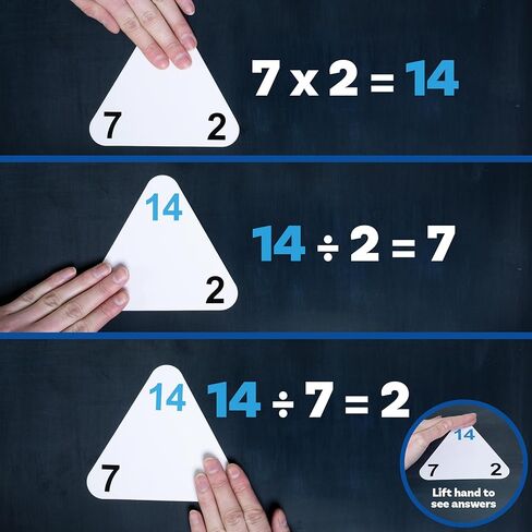 LEARNING ADVANTAGE Original Triangle Flash Cards | Multiplication and Division | Set of 20 | Math Games and Flash Cards | Home or Classroom Math in Kuwait