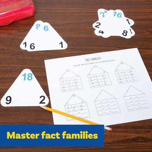 LEARNING ADVANTAGE Original Triangle Flash Cards | Multiplication and Division | Set of 20 | Math Games and Flash Cards | Home or Classroom Math in Kuwait