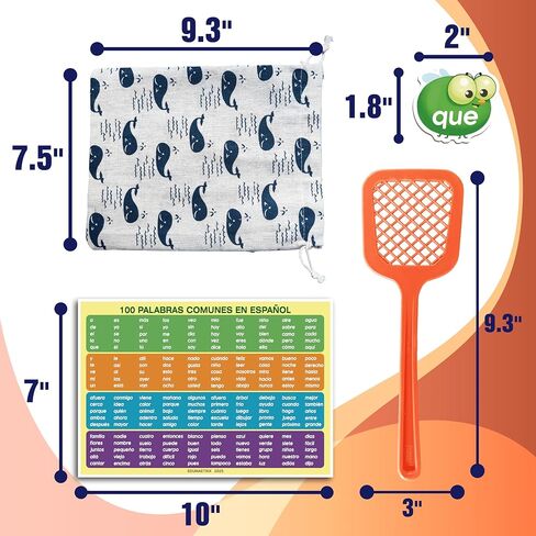 200 Spanish Sight Words Card with Swatter Game, Words Chart, Educational Reading Games for Teens 12+ in Saudi Arabia