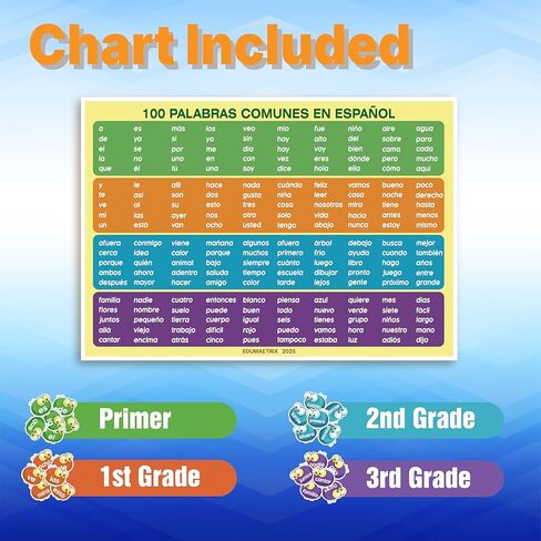 200 Spanish Sight Words Card with Swatter Game, Words Chart, Educational Reading Games for Teens 12+ in Saudi Arabia