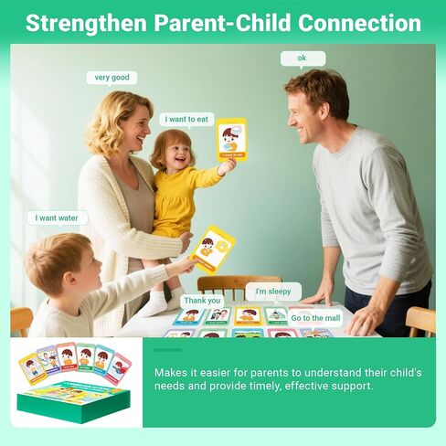 Communication Cards for Nonverbal Kids- 52 Flash Cards Lanyard for Special Needs Language Learning, Emotion & Routine Flashcards，Pictured Speech Therapy, Speech Delay Learning Materials in Saudi Arabia