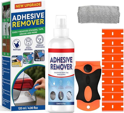 Adhesive Remover Spray, Car Sticker Remover Effortlessly Erase Multi-Surface Residue, Glue Remover for Tap, Decals, Glue, Chewing Gum, Label Remover with Strong Scraper & Towel in Saudi Arabia