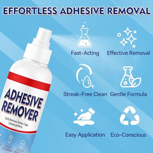 Adhesive Remover Spray, Car Sticker Remover Effortlessly Erase Multi-Surface Residue, Glue Remover for Tap, Decals, Glue, Chewing Gum, Label Remover with Strong Scraper & Towel in Saudi Arabia