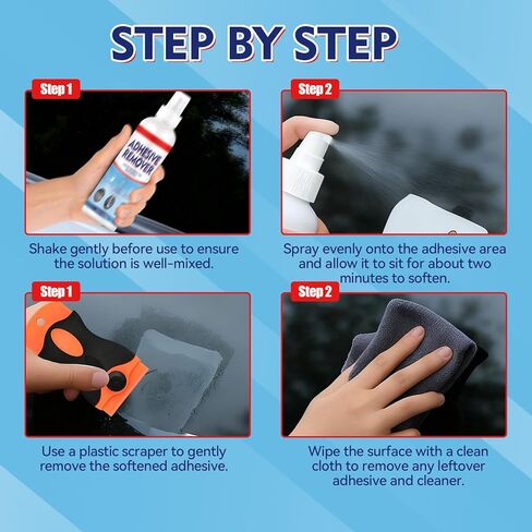 Adhesive Remover Spray, Car Sticker Remover Effortlessly Erase Multi-Surface Residue, Glue Remover for Tap, Decals, Glue, Chewing Gum, Label Remover with Strong Scraper & Towel in Saudi Arabia