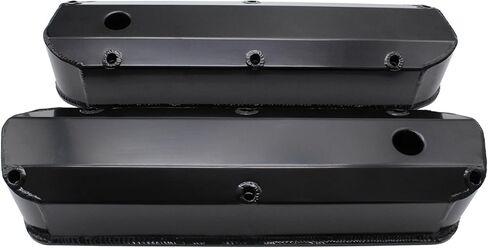 Black Fabricated Aluminum Tall Baffled Valve Covers Compatible for F-ord SBF V8 260 289 302 351W in Kuwait