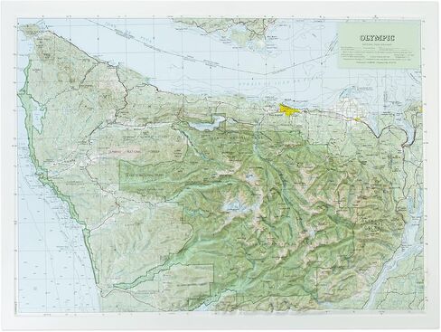 3D Olympic National Park Raised Relief Map | Topographic Wall Map, Feel the Terrain | 25" x 18.5" | USGS Topographic Data | Vacuum-Formed | Hubbard Scientific in Saudi Arabia